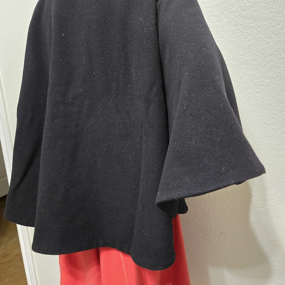 Pendleton Black Wool Button-Up Coat Cape Size S/M - image 7